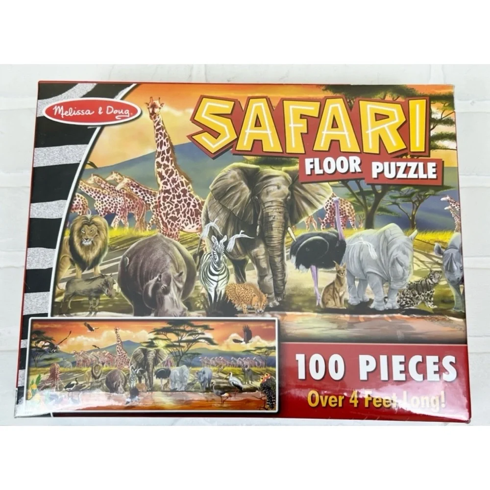 Melissa & Doug Safari Animals Floor Puzzle 100 Pieces Brand New